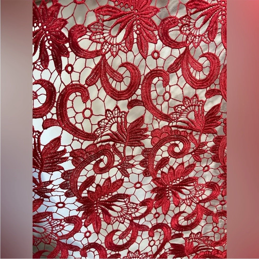 ASHRO red lace cadigan 1X 2X 3X - Picture 6 of 8